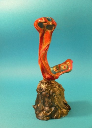 Sculpture titled "Serpente piumato" by Fabrizio Paris, Original Artwork