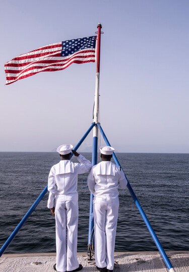 Fotografía titulada "American flag raisi…" por Fabrizio Villa, Obra de arte original, Fotografía digital