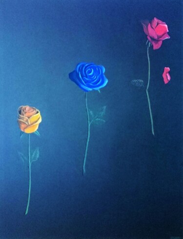 「Roses」というタイトルの描画 Fabien Bochardによって, オリジナルのアートワーク, パステル