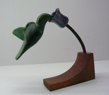 Sculpture intitulée "colibri" par Fabien Bochard, Œuvre d'art originale, Bois