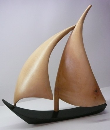 「voiles」というタイトルの彫刻 Fabien Bochardによって, オリジナルのアートワーク, ウッド