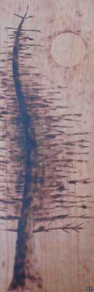 Рисунок под названием "Sapin" - Fabien Bochard, Подлинное произведение искусства, Дерево Установлен на Деревянная панель