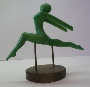 Skulptur mit dem Titel "danseuse saut" von Fabien Bochard, Original-Kunstwerk, Holz
