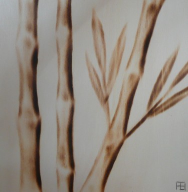 Dessin intitulée "bambous" par Fabien Bochard, Œuvre d'art originale, Bois Monté sur Panneau de bois