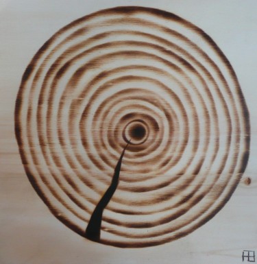 Drawing titled "bois" by Fabien Bochard, Original Artwork, Wood Mounted on Wood Panel