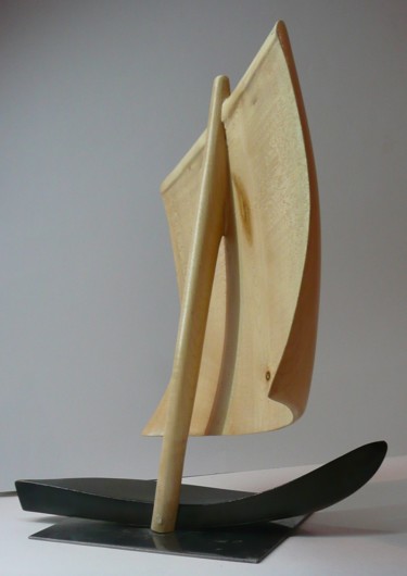 Sculpture intitulée "Yole" par Fabien Bochard, Œuvre d'art originale, Bois