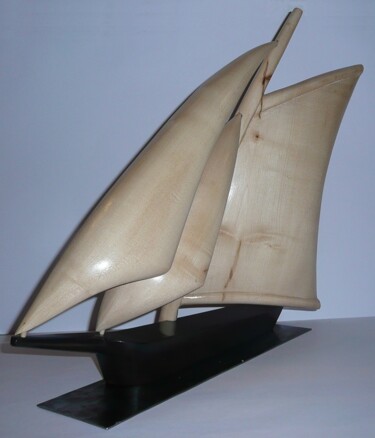 Sculpture titled "Cotre" by Fabien Bochard, Original Artwork, Wood