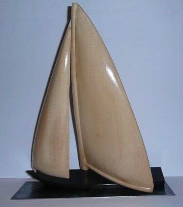 Sculpture intitulée "Dériveur" par Fabien Bochard, Œuvre d'art originale, Bois