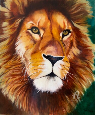 Painting titled "KENYA" by Marie Bourgeois (Fabulousartsgallery), Original Artwork, Oil Mounted on Wood Stretcher frame