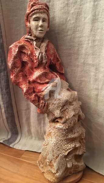 Sculpture titled "L’homme rouge" by Fabyenne Tatry, Original Artwork, Terra cotta