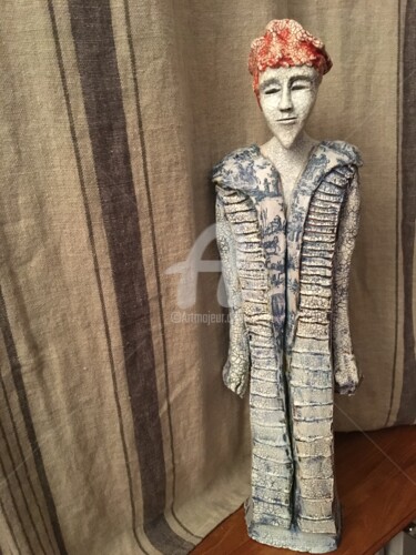 Sculpture titled "L’homme bleu" by Fabyenne Tatry, Original Artwork