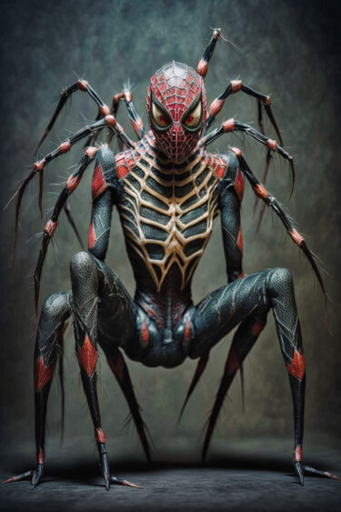 Arts numériques intitulée "a spider fan of spi…" par Factumartis, Œuvre d'art originale, Image générée par l'IA
