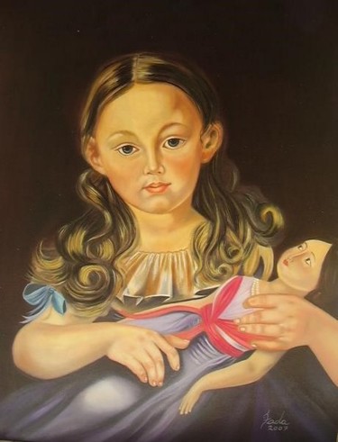 Painting titled "Bonequinha de Porce…" by Fada Fadul, Original Artwork