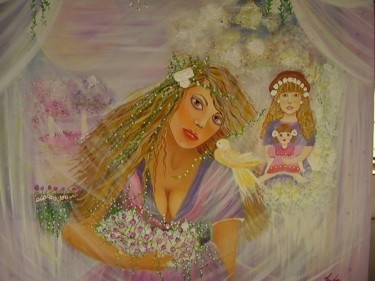 Painting titled "Sonho de Menina" by Fada Fadul, Original Artwork