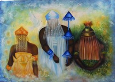 Painting titled "ORIXÁS" by Fada Fadul, Original Artwork
