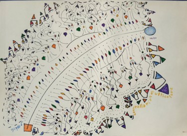 Zeichnungen mit dem Titel "Constellaton multic…" von Fadiese, Original-Kunstwerk, Marker