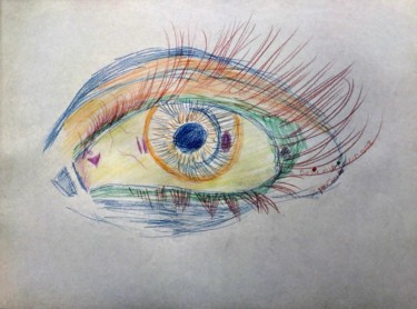 Drawing titled "Désir Multicolor 002" by Fadiese, Original Artwork, Pencil