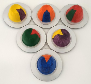 Escultura titulada "6 cd mangue Orange" por Fadiese, Obra de arte original, Plástico