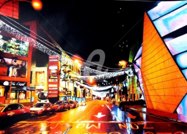 Painting titled "night colour" by Fadzwan Roslan, Original Artwork, Other