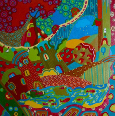 Peinture intitulée "L'arbre à fraise" par Fafa, Œuvre d'art originale
