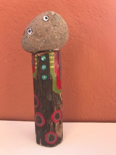 Sculpture titled "Champicailloux" by Fafa, Original Artwork, Wood