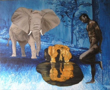 Peinture intitulée "afrique" par Fage, Œuvre d'art originale