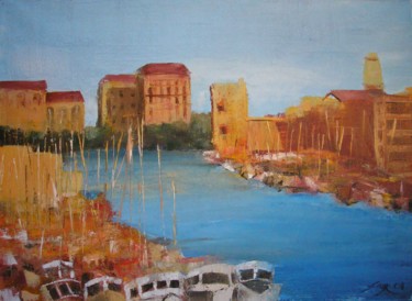 Painting titled "VIEUX PORT" by Fage, Original Artwork