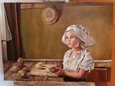 Pittura intitolato "Le petite servant" da Sandra Pagano, Opera d'arte originale, Olio