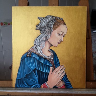 Pittura intitolato "Madonna di Filippo…" da Sandra Pagano, Opera d'arte originale, Olio