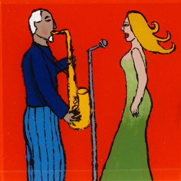 Peinture intitulée "petit jazz" par Christelle Faïk, Œuvre d'art originale, Huile