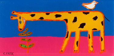 Peinture intitulée "couche-couche-panier" par Christelle Faïk, Œuvre d'art originale, Huile