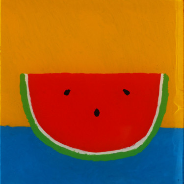 Peinture intitulée "pastèque" par Christelle Faïk, Œuvre d'art originale, Huile