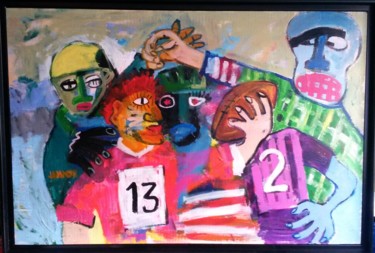 Schilderij getiteld "Rugby II" door Loulou Lalande, Origineel Kunstwerk, Anders