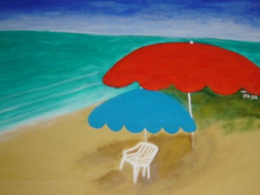 Pintura intitulada "chapéus de praia" por Angelina Martinho, Obras de arte originais