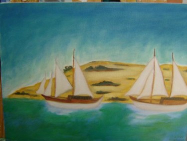 Pintura intitulada "veleiros" por Angelina Martinho, Obras de arte originais