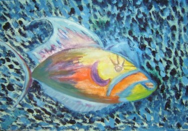 Pintura intitulada "aquário" por Angelina Martinho, Obras de arte originais
