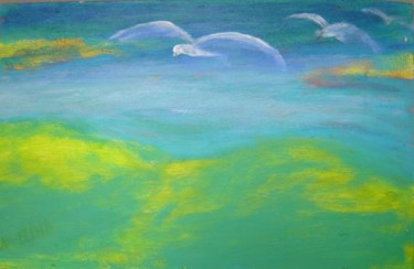 Pintura intitulada "gaivotas" por Angelina Martinho, Obras de arte originais