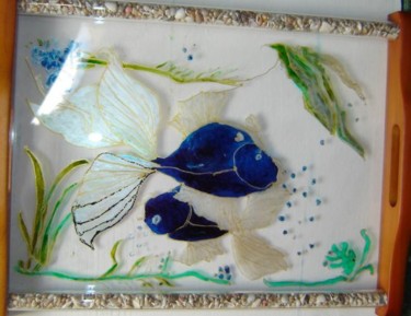 Pintura intitulada "tabuleiro peixes" por Angelina Martinho, Obras de arte originais