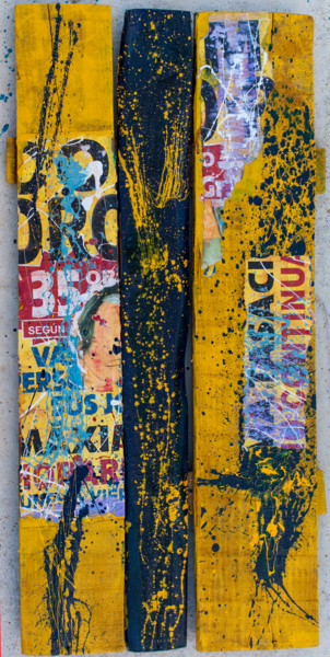 Collages titled "COMPRO ORO-III" by Fake Art, Original Artwork, Enamel
