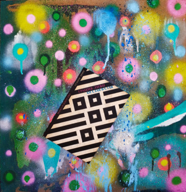 Collagen mit dem Titel "CONFINADOS" von Fake Art, Original-Kunstwerk, Sprühfarbe