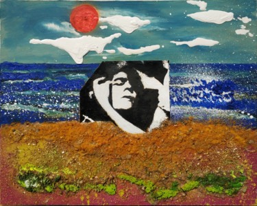 Collages getiteld "Dream at the sea" door Fake Art, Origineel Kunstwerk, Olie