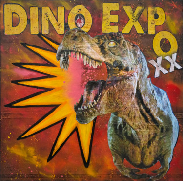 Collages titled "DINO EXPO XX" by Fake Art, Original Artwork, Collages