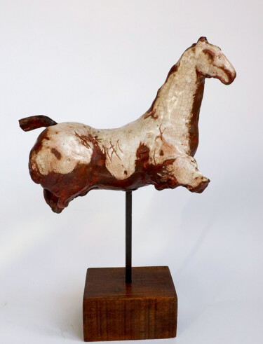 Sculpture intitulée "Cavallo rosso # 2" par Simona Barreca, Œuvre d'art originale, Céramique