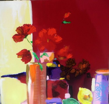 Painting titled "LES COQUELICOTS" by J F K, Original Artwork