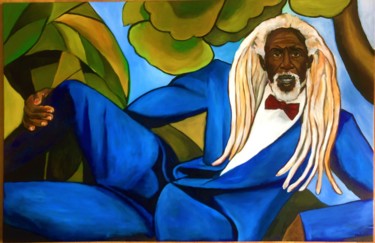 Painting titled "King Mentor" by Mokodu Fall, Original Artwork, Acrylic