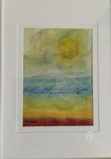 Painting titled "Paysage marin" by Emmanuelle Cointet, Original Artwork, Watercolor