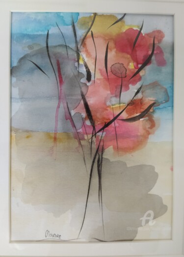Картина под названием "Arbre abstrait" - Emmanuelle Cointet, Подлинное произведение искусства, Акварель Установлен на artwor…