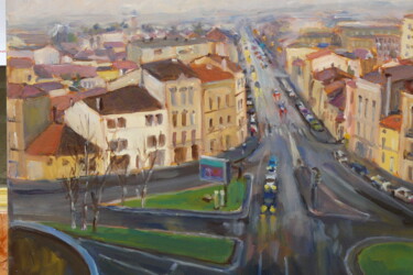 Painting titled "vue d'Agen" by Remy Balinieres, Original Artwork