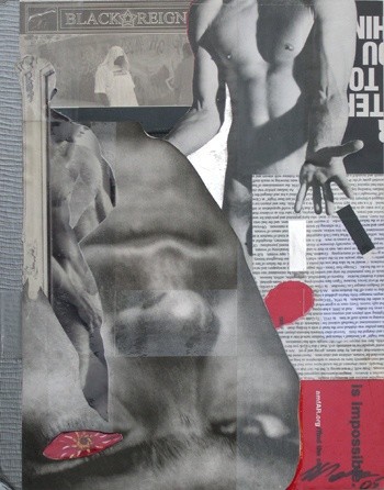 Collages getiteld "Mode - Black Reign" door F Allen Moss, Origineel Kunstwerk