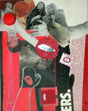 Collages intitolato "Mode - Erasers" da F Allen Moss, Opera d'arte originale